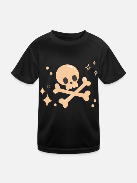 Cute Skull Pink Halloween Pinkoween - Kids Functional T-Shirt - black - Front