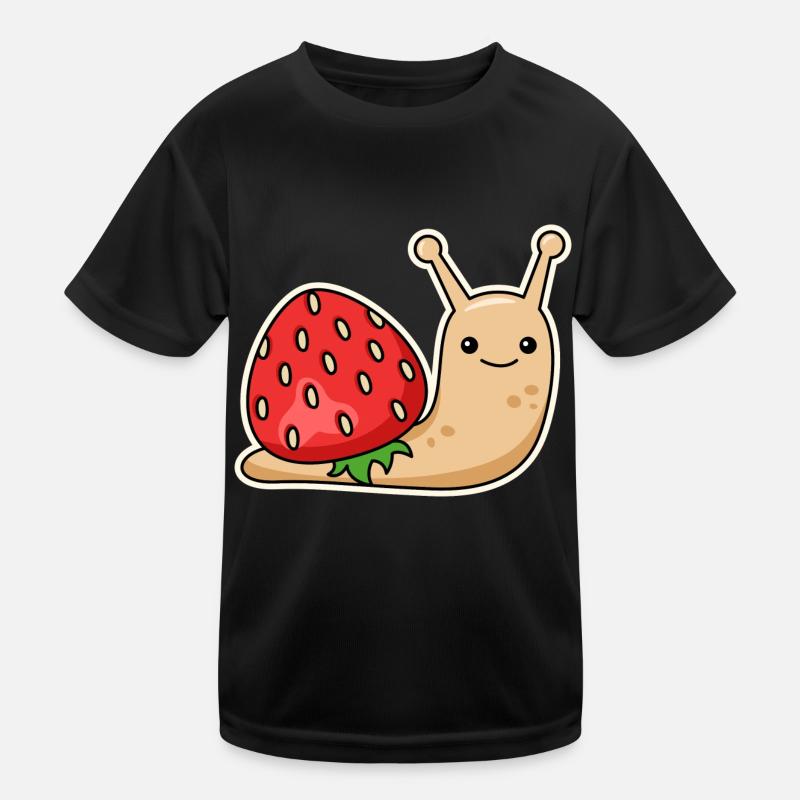 Snail and strawberry design for snail lovers Kids Functional T-Shirt