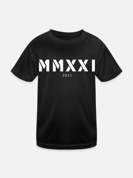 Roman numeral year of birth Made in 2021 - Kids Functional T-Shirt - black - Front