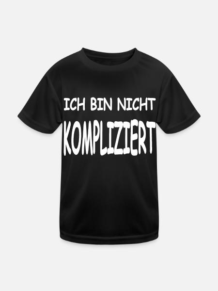 Kompliziert - Kinder Funktions-T-Shirt - Schwarz - Vorne