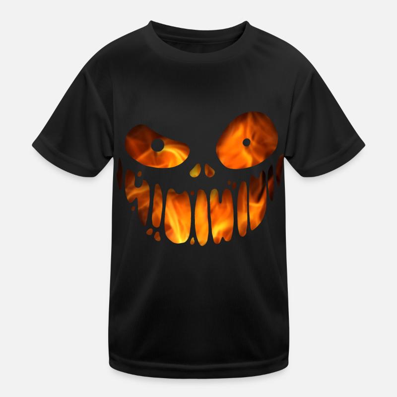 Feuriges Schädelgrinsen Kinder Funktions-T-Shirt