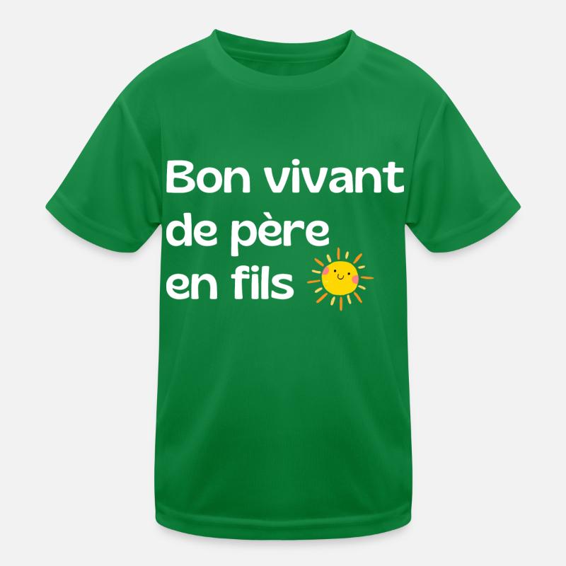 Genießer vom Vater auf den Sohn - Papa Geschenk Kinder Funktions-T-Shirt