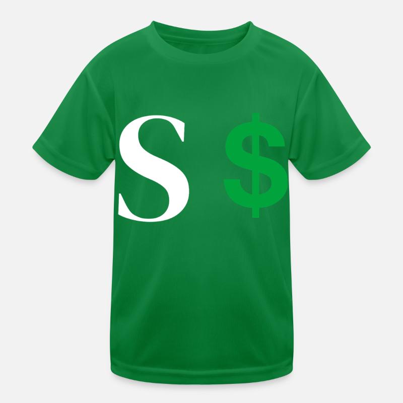 Buchstabe s Dollar Kinder Funktions-T-Shirt