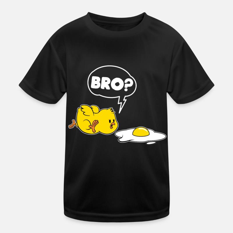 Funny chick and eggs - Kids Functional T-Shirt - black