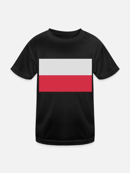 polen - Kinder Funktions-T-Shirt - Schwarz - Vorne