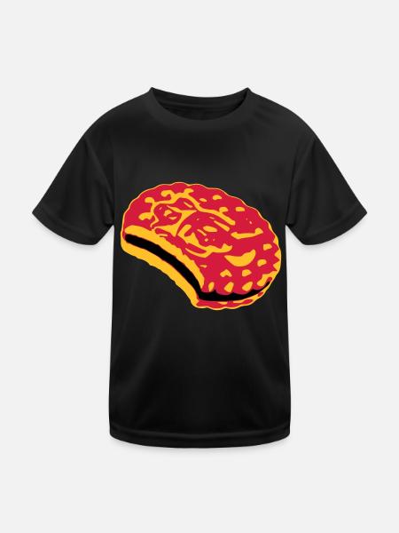 Keks - Kinder Funktions-T-Shirt - Schwarz - Vorne
