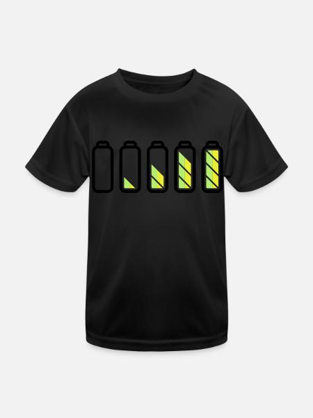 battery_loading - Kids Functional T-Shirt - black - Front