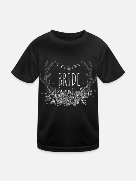 Bachelorette Day dans le style bohème – La mariée - T-shirt sport Enfant - noir - Devant