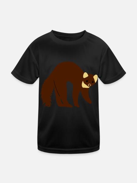 marder - Kinder Funktions-T-Shirt - Schwarz - Vorne