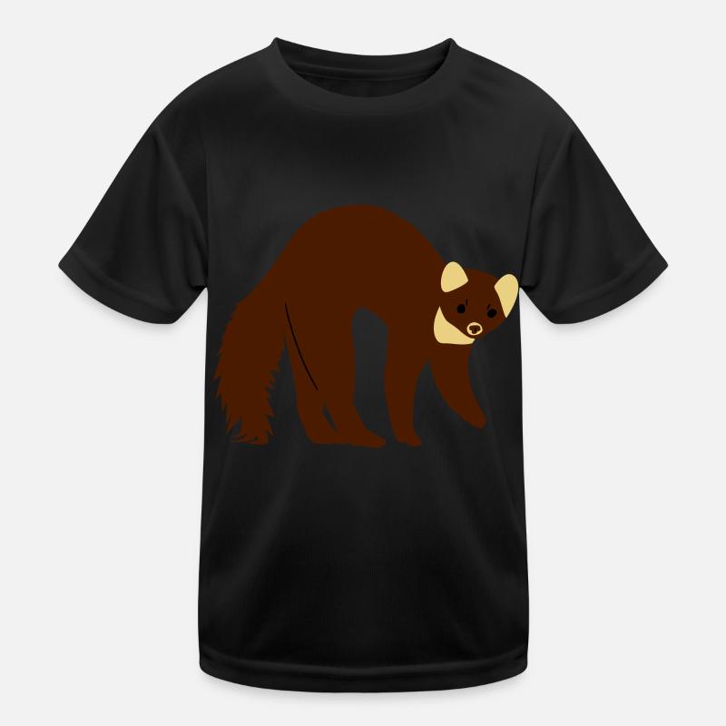 marder - Kinder Funktions-T-Shirt - Schwarz