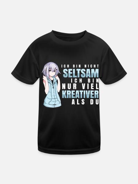 Anime - Kreativer als du - Kinder Funktions-T-Shirt - Schwarz
