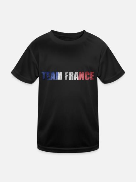 Team Frankreich - Kinder Funktions-T-Shirt - Schwarz
