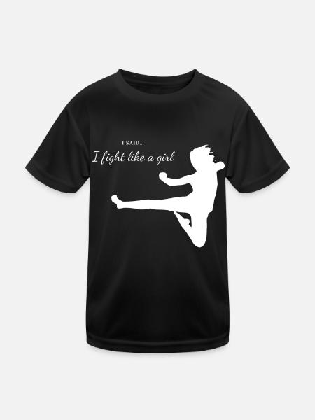 Fight Like a girl - Best fighter - Kids Functional T-Shirt - black - Front