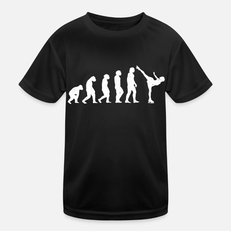 Eislauf Evolution Schlittschuh Entwicklung Winter Kinder Funktions-T-Shirt