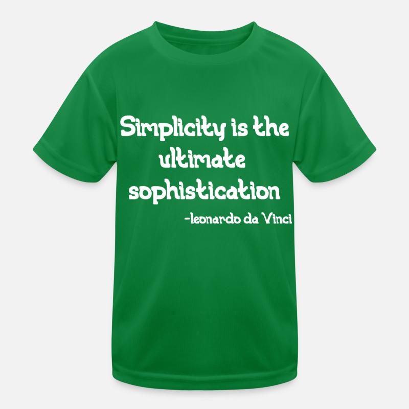Leonardo Da Vinci Einfachheit ist der ultimative Soph Kinder Funktions-T-Shirt