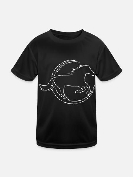 Strass de cheval - T-shirt sport Enfant - noir - Devant