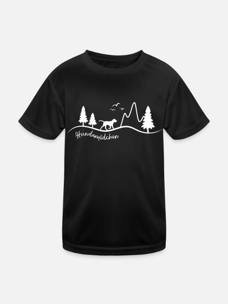Hundemädchen Hund Frauchen Hundemama - Kinder Funktions-T-Shirt - Schwarz - Vorne