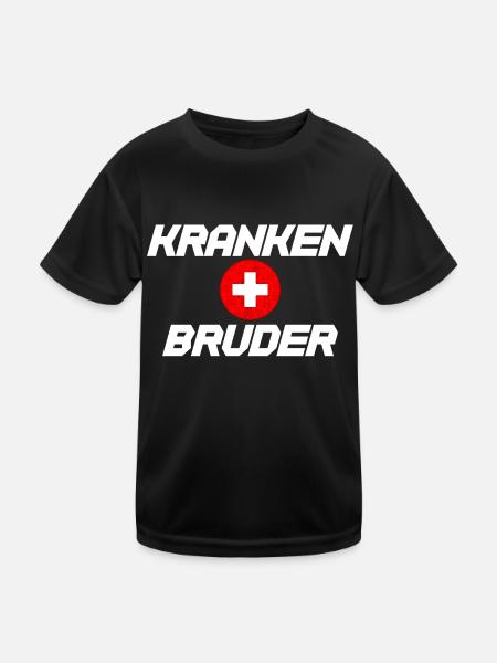 Krankenbruder Krankenpfleger Pfleger - Kinder Funktions-T-Shirt - Schwarz - Vorne