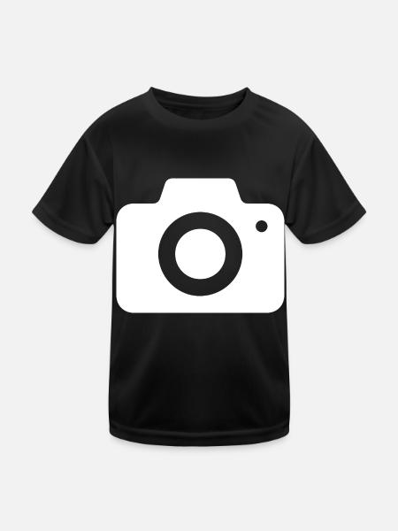 Photographie Movie Camera Fotograf - Kinder Funktions-T-Shirt - Schwarz - Vorne