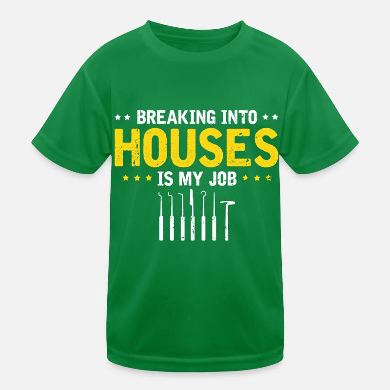 Burglar Locksmith Locking Technician Design Kids Functional T-Shirt