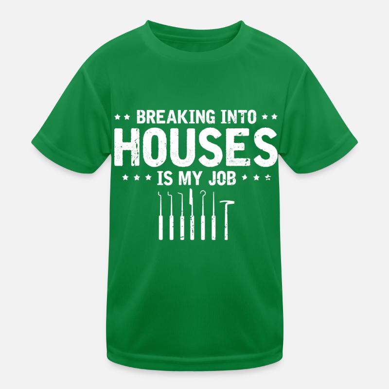 Burglar Locksmith Locking Technician Design Kids Functional T-Shirt