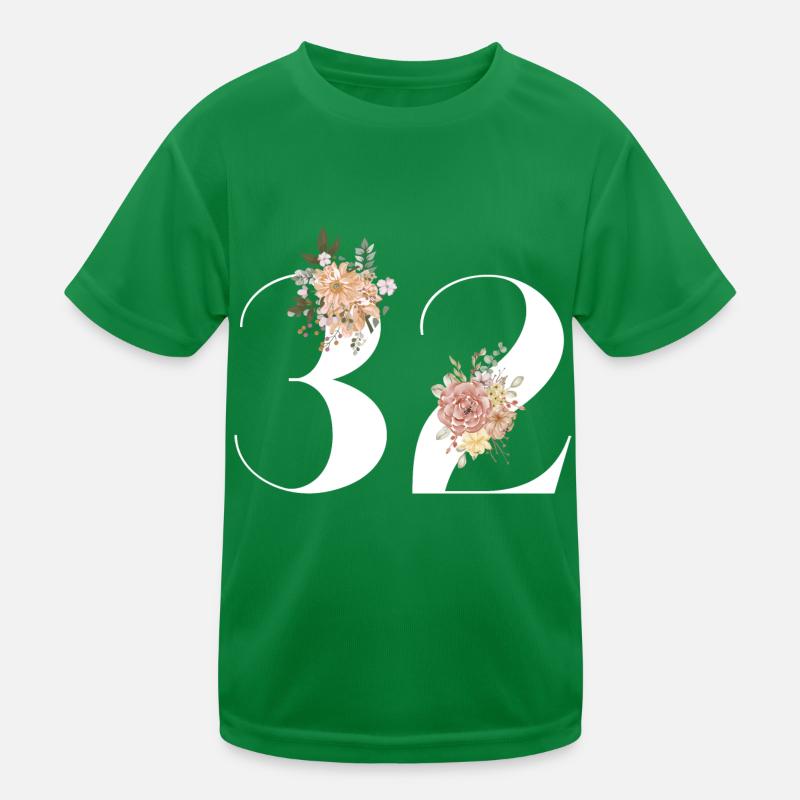 32e anniversaire fleuris (Cadeau de 32 ans) T-shirt sport Enfant