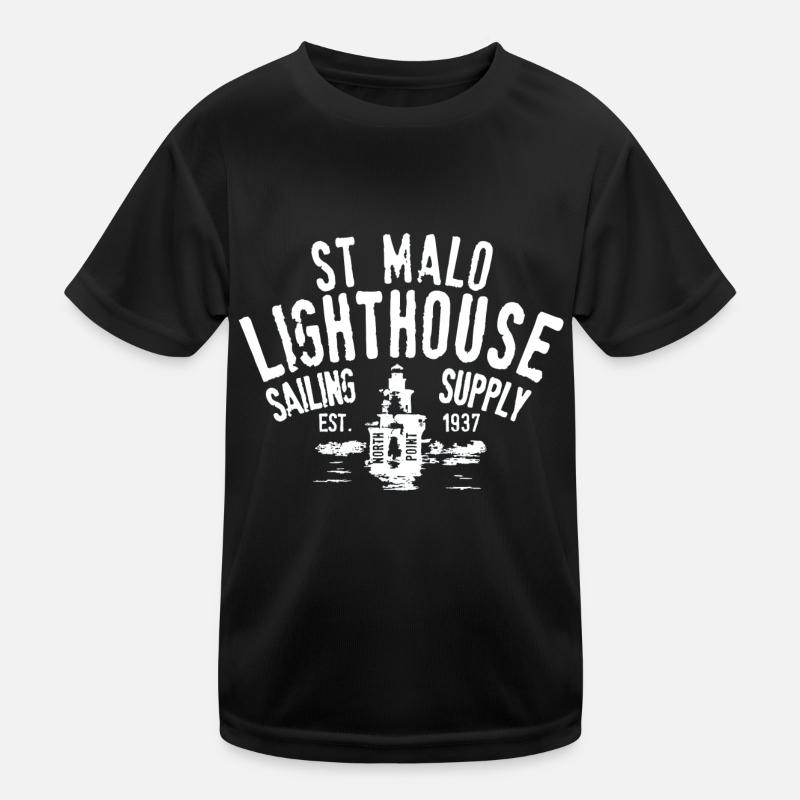 St Malo Lighthouse Segelversorgung Kinder Funktions-T-Shirt