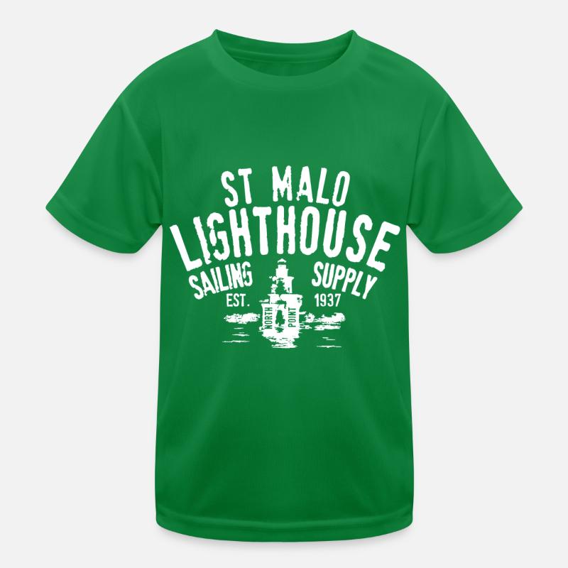 St Malo Lighthouse Segelversorgung Kinder Funktions-T-Shirt