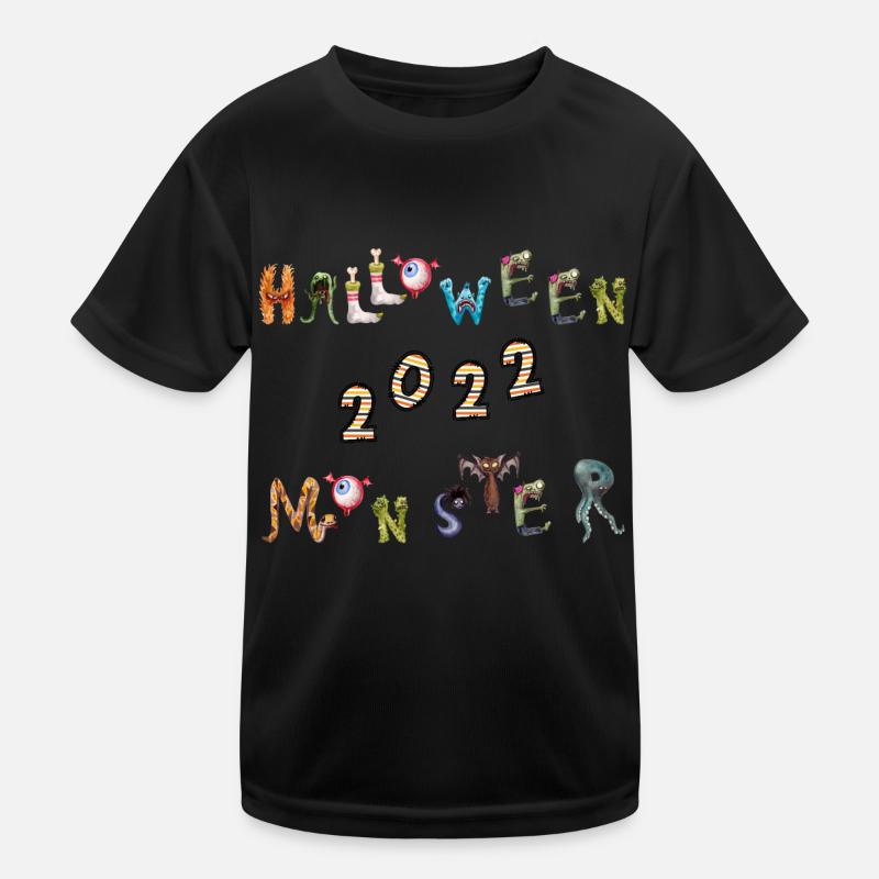Halloween monsters 2022 alphabet monstres effrayés T-shirt sport Enfant