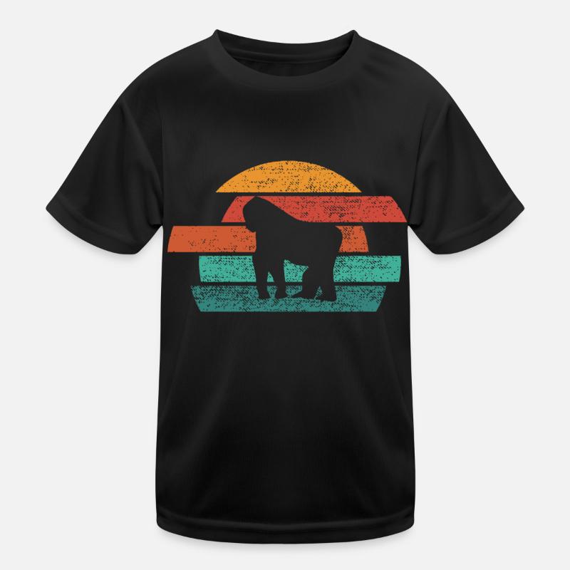 Gorilla Retro Vintage 80s Style Kids Functional T-Shirt
