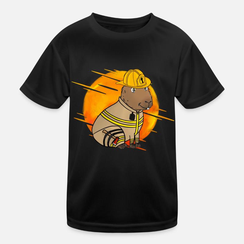 Firefighter Fire Department Caypbara Kids Functional T-Shirt