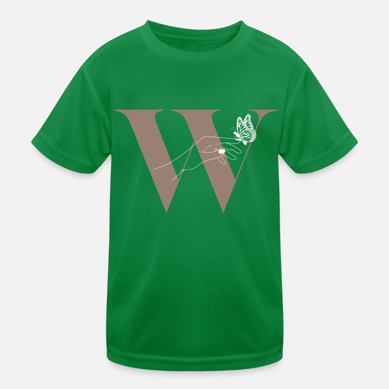 Buchstabe W Magischer Schmetterling Kinder Funktions-T-Shirt