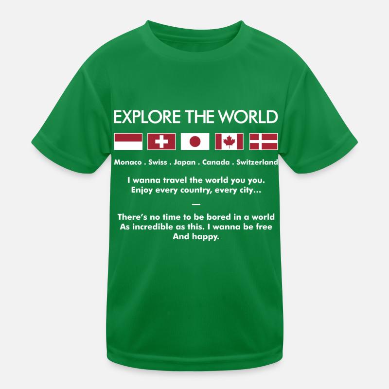 Explore The World a Kids Functional T-Shirt