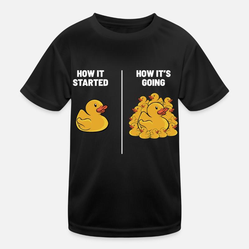 Rubber Duck Duckling Funny How It Started How It's Kinder Funktions-T-Shirt