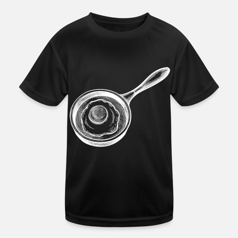Spiegelei Pfanne Kinder Funktions-T-Shirt