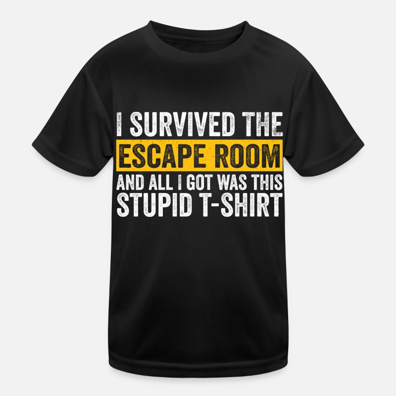Mystery I Survived The Escape Room Game Locked Cha Kids Functional T-Shirt