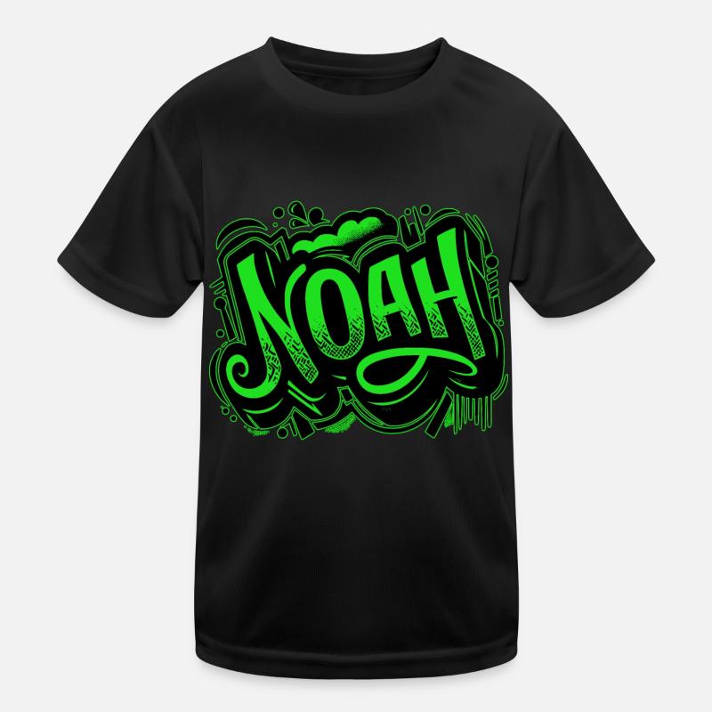 Noah Name Graffiti grün Kinder Funktions-T-Shirt