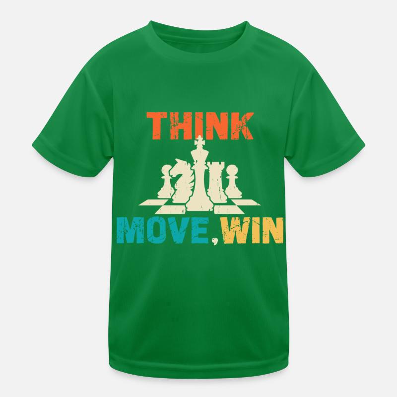 Chess, Think, Move, Win, Chess Master Club Kids Functional T-Shirt