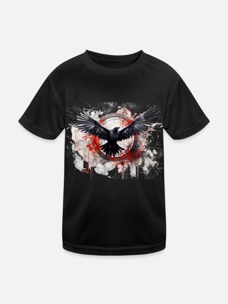 Rabe - Kinder Funktions-T-Shirt - Schwarz - Vorne