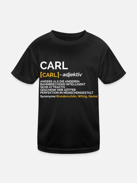 Carl - Kinder Funktions-T-Shirt - Schwarz - Vorne