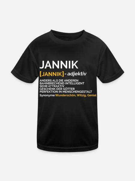 Jannik - Kinder Funktions-T-Shirt - Schwarz - Vorne