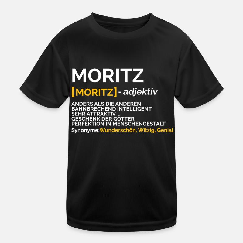 Moritz - Kinder Funktions-T-Shirt - Schwarz
