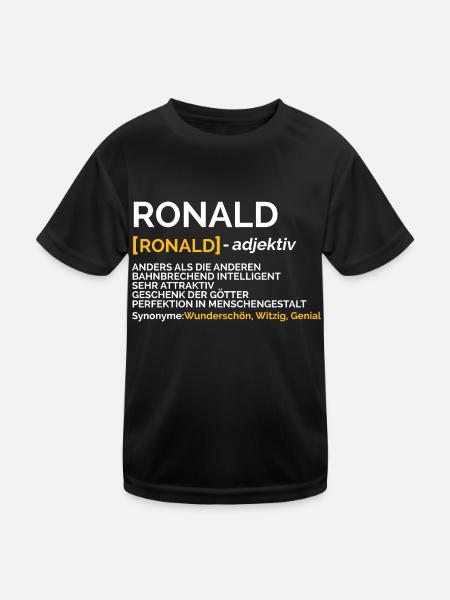 Ronald - Kinder Funktions-T-Shirt - Schwarz - Vorne