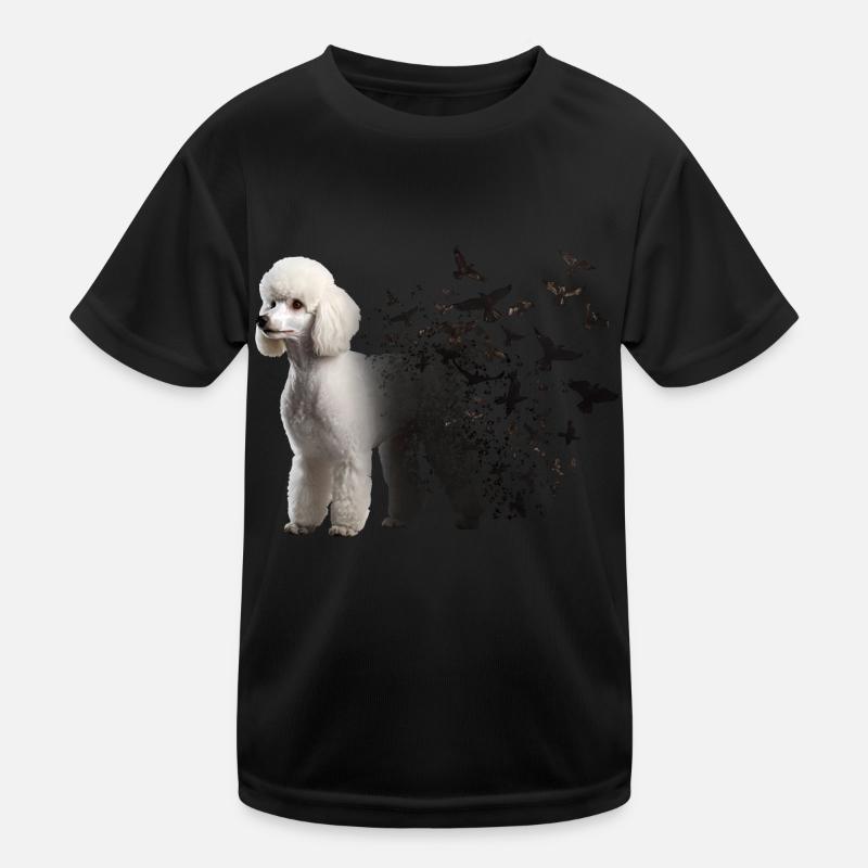 Pudel - Kinder Funktions-T-Shirt - Schwarz