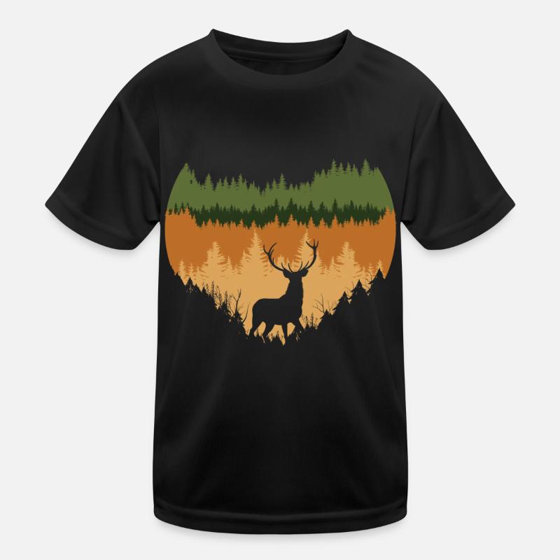 tiefer Wald und Hirsche Kinder Funktions-T-Shirt
