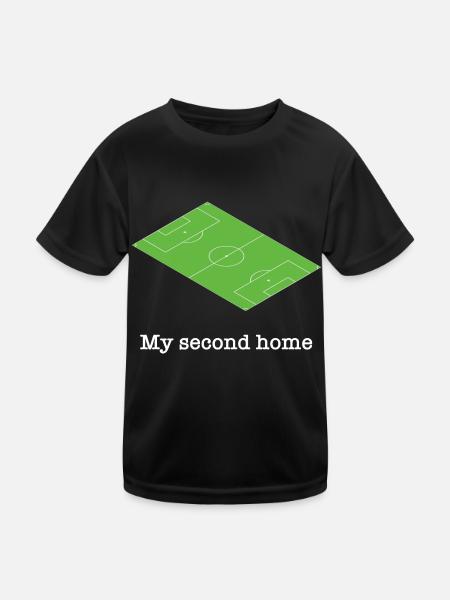 Football carré vert drôle de dicton - T-shirt sport Enfant - noir - Devant