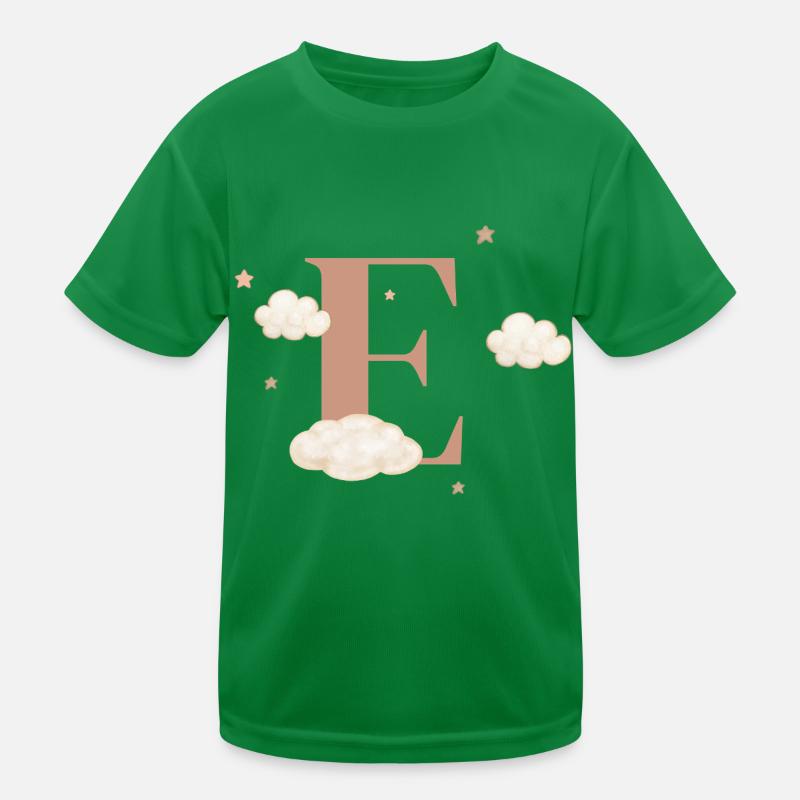 Buchstabe e bewölkt Sterne Kinder Funktions-T-Shirt