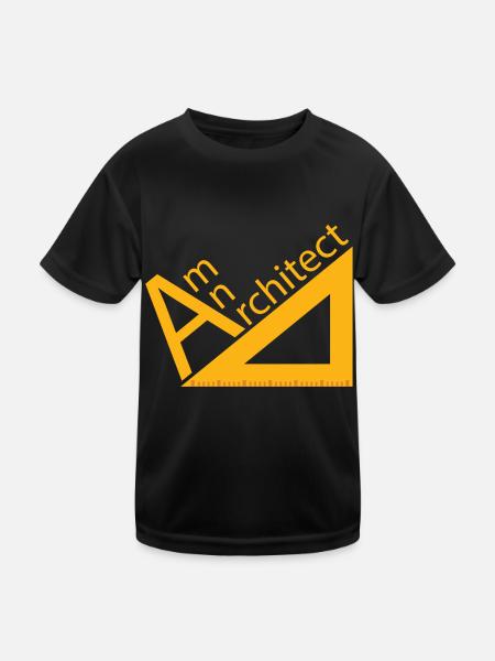 Architecte / Architecture: suis architecte - T-shirt sport Enfant - noir - Devant