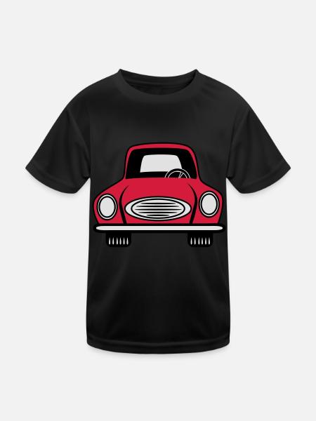 Auto grill Wagen Fahrzeug - Kinder Funktions-T-Shirt - Schwarz - Vorne
