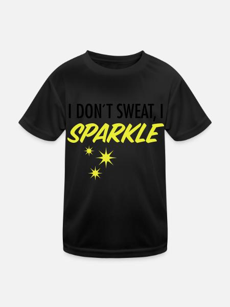 I Don´t Sweat, I Sparkle - Kids Functional T-Shirt - black - Front